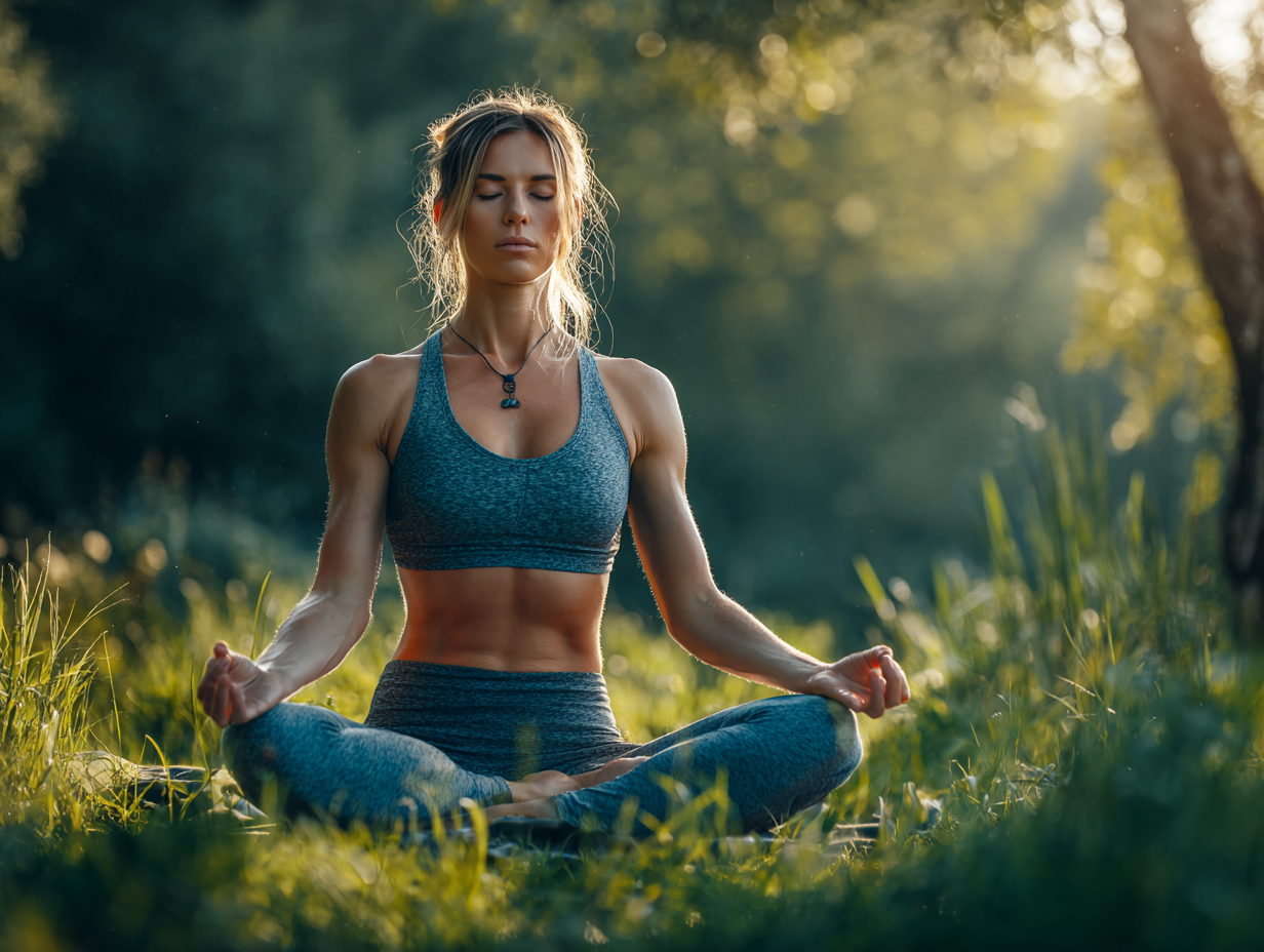 Meditujúca osoba v pokojnom prostredí